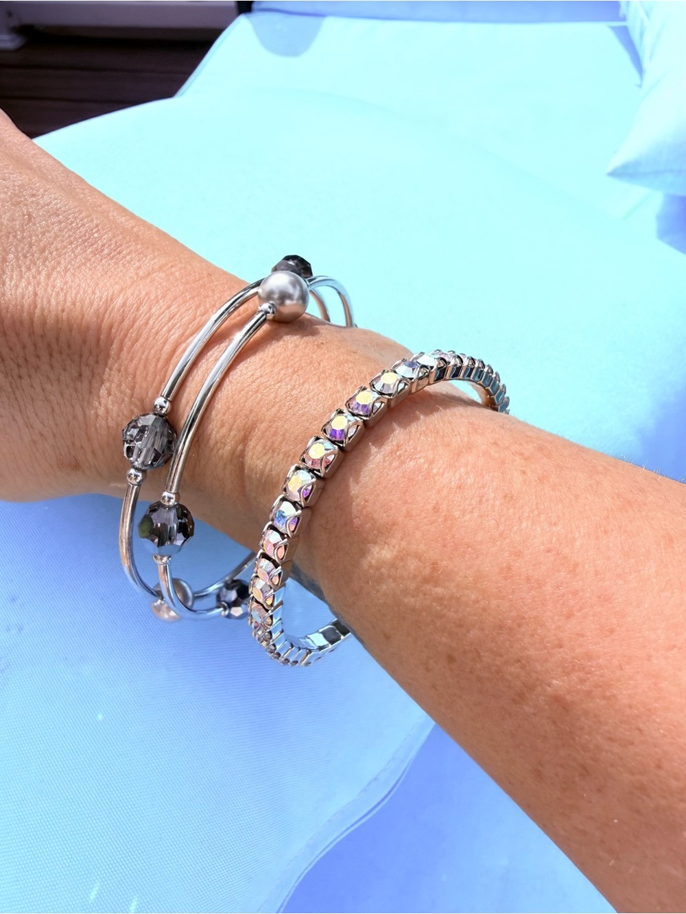 Touchstone Crystal Silver Bracelet Bundle – 2 Bracelets